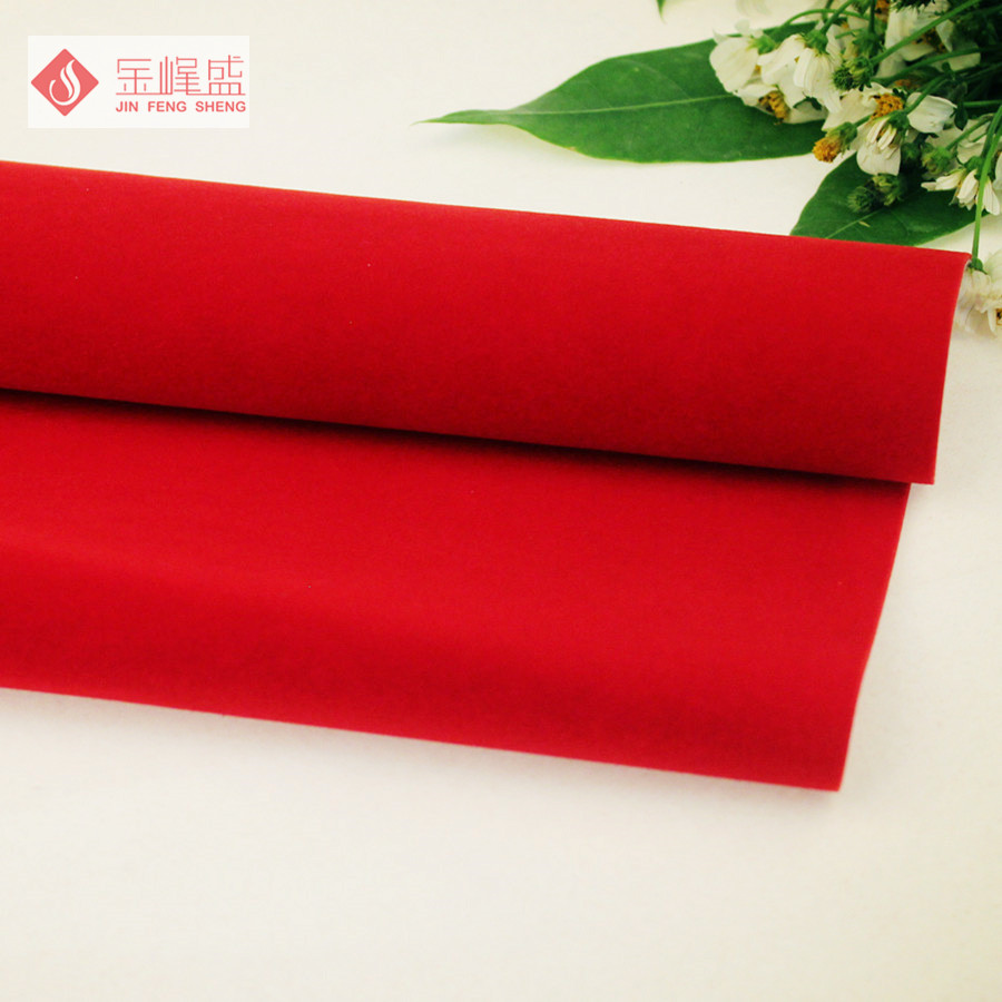 红色水刺植绒布，首饰盒植绒布