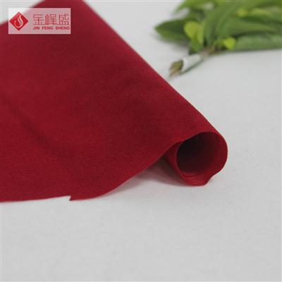 红色绸布短毛植绒布（W0001）